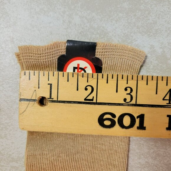 Antique Child's Over The Knee Socks 4 Pair Cotton & Rayon 6 1/2 Beige Dan Knit - Picture 11 of 13